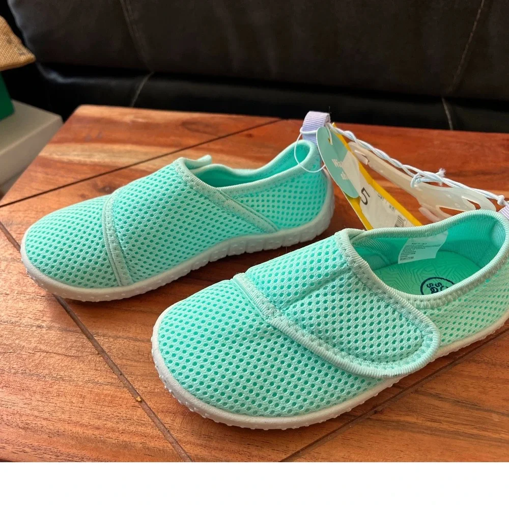 Toddler Kids Sun Squad Aqua‎ Water Shoes M 7/8 Teal Purple Hook and Loop